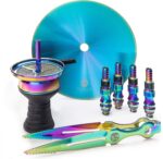 ORACLE HOOKAH® Carbon Shisha Set Edelstahl Wasserpfeife 70cm - mit Zubehör wie Schlauch Tonkopf Mundstück LED – Bild 5