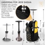 M. ROSENFELD Shisha Tasche Gross mit 13 Fächern, Premium Shisha Rucksack, Reise Shisha Tragetasche Aufbewahrung Unterwegs, Nargile Wasserpfeife Hookah Shisha Zubehör Set, Gepolstert & Wasserdicht – Bild 2