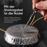 M. ROSENFELD Shisha Gabel Stecher Set – mit Phunnel Stopfen Hochwertiges Shisha Set mit Tabakgabel Lochstecher Phunnel-Stopfen aus Harz & Stylischer Aufbewahrungstasche - Shisha Zubehör – Bild 3