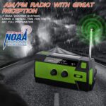 YIKANWEN Solar Radio,AM/FM Kurbelradio Tragbar USB Notfallradio mit 4000mAh Wiederaufladbare Batterie, Led Taschenlampe, SOS Alarm und Handkurbel Dynamo für Camping, Reisen – Bild 5