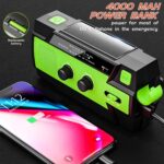 YIKANWEN Solar Radio,AM/FM Kurbelradio Tragbar USB Notfallradio mit 4000mAh Wiederaufladbare Batterie, Led Taschenlampe, SOS Alarm und Handkurbel Dynamo für Camping, Reisen – Bild 2