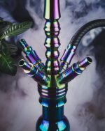 ORACLE HOOKAH® Rainbow Shisha Set V2A Regenbogen Edelstahl Wasserpfeife 57cm 4 Anschlüsse mit Zubehör wie Schlauch Kopf Alu Mundstück – Bild 4