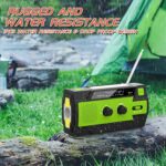 YIKANWEN Solar Radio,AM/FM Kurbelradio Tragbar USB Notfallradio mit 4000mAh Wiederaufladbare Batterie, Led Taschenlampe, SOS Alarm und Handkurbel Dynamo für Camping, Reisen – Bild 6