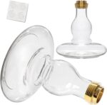 DILAW® Azur Shisha Edelstahl Hookah Medium oder Big Size + Glas Kohleteller, Wasserpfeife Kaminkopf Komplettset Molassefänger mit 3 Anschlüssen Kopfadapter Silikonschlauch Alumundstück Tabakkopf – Bild 7
