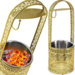 DILAW® Shisha Kohlekorb Oriental Hoch Edelstahl Kohlebehälter für Shisha Kohle & Grill Kohle Char-Basket Holzkohlekörbe mit Sicherheitsgriff Hookah Zubehör