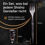 M. ROSENFELD Shisha Gabel Stecher Set – mit Phunnel Stopfen Hochwertiges Shisha Set mit Tabakgabel Lochstecher Phunnel-Stopfen aus Harz & Stylischer Aufbewahrungstasche - Shisha Zubehör – Bild 4