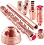 DILAW® Rubin Shisha Edelstahl Gold Hookah Medium oder Big Size, Wasserpfeife Kaminkopf Komplettset Molassefänger mit 3 oder 4 Anschlüssen Kopfadapter Silikonschlauch Alumundstück Tabakkopf Kaminaufsatz – Bild 3