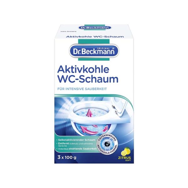 Dr. Beckmann Aktivkohle WC-Schaum | Für intensive Sauberkeit in der Toilette | mit Aktivkohle | 300 g