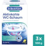 Dr. Beckmann Aktivkohle WC-Schaum | Für intensive Sauberkeit in der Toilette | mit Aktivkohle | 3 x 100 g – Bild 3