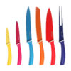 Hecef Bunte Messerset von 6 Super Scharfe Antihaft-Edelstahlmesser mit Klingenschutzwache (Reine Farbe beschichtet)