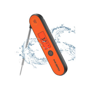 Inkbird Fleischthermometer, USB Wiederaufladbar Digital Fleischthermometer IHT-1P, IPX5 Wasserfest Kochthermometer Küchenthermometer, Grillthermometer für Braten, BBQ, Baby-Ernährung (Orange)