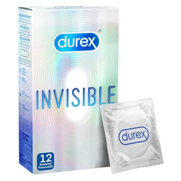 Durex Invisible Kondome – extra dünne Kondome, 12 Stück