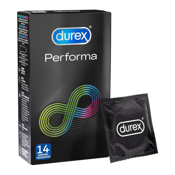 Durex Performa Kondome – mit 5% benzocainhaltigem Gel – 14er Pack