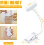 Cocoda Leselampe Buch Klemme, 9 LED Buchlampe mit 3 Farbtemperatur, USB Wiederaufladbar, Dimmbar Augenschutz Leselampe Bett, Touch Schalter, 360° Flexibel Led Klemmleuchte für Nachtlesen, Büro, Buch – Bild 6