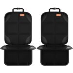 Smart eLf Kindersitzunterlage,2 Stück sitzschoner auto kindersitz Isofix Geeignet, mit dickster Polsterung und rutschfesten Netztaschen für Baby und Haustier