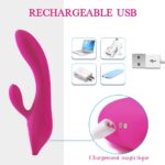 Vibratoren für Sie Klitoris und G-punkt mit Stossfunktion - Adorime Silikon Rabbit Vibrator Analvibrator Dildo Erotik Sexspielzeug für Frauen und Paare mit 7 Vibrationsfrequenz – Bild 4