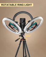 TONOR 12" Grosses Selfie Ringlicht mit Ständer für Handy, LED Kreislicht mit Auslöser Phone Halterung für Zoom TikTok Makeup YouTube Vlog Stream Meeting, kompatibel mit iOS/Android – Bild 3