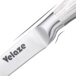 Velaze Küchenmesser Set, Messerblock mit Messer Set, Messerset 8-teilig, inkl. Kochmesser Fleischmesser Brotmesser Küchenschere & Wetzstahl, Ergonomischer Griff, Extra Scharf & Rostfrei – Bild 3