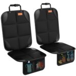 Smart eLf Kindersitzunterlage,2 Stück sitzschoner auto kindersitz Isofix Geeignet, mit dickster Polsterung und rutschfesten Netztaschen für Baby und Haustier – Bild 3