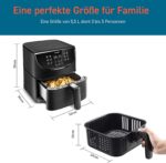 COSORI Heissluftfritteuse 5,5L XXL Friteuse Heissluft Fritteusen Air Fryer mit Digitalem LED-Touchscreen, 11 Programmen, Vorheizen&Warmhalten, Shake-Modus, 100 Rezepte auf Deutsch, ohne Öl, 1700W – Bild 10