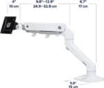 ERGOTRON HX Monitor Arm mit HD-Gelenk in Weiss, Tischhalterung mit patentierter CF-Technologie für ultrabreite Curved Monitore bis 49 Zoll, 29.2cm Höhenverstellung, VESA, 10 Jahre Garantie – Bild 4
