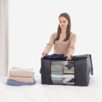 Lifewit 3 Stück 90L Grosse Aufbewahrungstasche Schrank Organizer Set, Faltbar Kleideraufbewahrung mit verstärkt Griff, stabilem Reissverschluss für Kleidung, Bettwäsche, Bettdecken, Steppdecke, Kissen – Bild 6