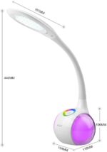 WILIT T3 Schreibtischlampe Kinder, 34 LED Nachttischlampe Touch Dimmbar mit 256 RGB Farblicht, Tischlampe mit Schwanenhals, 3 Helligkeitsstufen für Büro, Lesen, Studieren, 5W Tischleuchte – Bild 8
