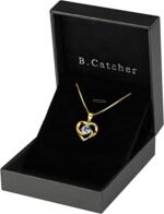 B.Catcher Kette Herz Damen Halskette 925 Sterling Silber Anhänger ''Liebe ist das Glück'' Schmuck Zirkonia 45CM Kettenlänge Geschenk für Damen – Bild 2