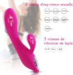 Vibratoren für Sie Klitoris und G-punkt mit Stossfunktion - Adorime Silikon Rabbit Vibrator Analvibrator Dildo Erotik Sexspielzeug für Frauen und Paare mit 7 Vibrationsfrequenz – Bild 2