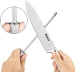 Velaze Küchenmesser Set, Messerblock mit Messer Set, Messerset 8-teilig, inkl. Kochmesser Fleischmesser Brotmesser Küchenschere & Wetzstahl, Ergonomischer Griff, Extra Scharf & Rostfrei – Bild 2