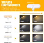 Cocoda Leselampe Buch Klemme, 9 LED Buchlampe mit 3 Farbtemperatur, USB Wiederaufladbar, Dimmbar Augenschutz Leselampe Bett, Touch Schalter, 360° Flexibel Led Klemmleuchte für Nachtlesen, Büro, Buch – Bild 2