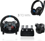Logitech G29 Driving Force Gaming Rennlenkrad, Zweimotoriges Force Feedback - Schwarz + Logitech G Driving Force Schalthebel - Schwarz + ASTRO Gaming A10 Gaming-Headset mit Kabel – Bild 2