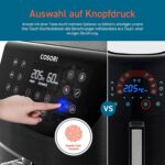 COSORI Heissluftfritteuse 5,5L XXL Friteuse Heissluft Fritteusen Air Fryer mit Digitalem LED-Touchscreen, 11 Programmen, Vorheizen&Warmhalten, Shake-Modus, 100 Rezepte auf Deutsch, ohne Öl, 1700W – Bild 8