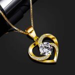 B.Catcher Kette Herz Damen Halskette 925 Sterling Silber Anhänger ''Liebe ist das Glück'' Schmuck Zirkonia 45CM Kettenlänge Geschenk für Damen – Bild 3