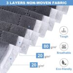 Lifewit 3 Stück 90L Grosse Aufbewahrungstasche Schrank Organizer Set, Faltbar Kleideraufbewahrung mit verstärkt Griff, stabilem Reissverschluss für Kleidung, Bettwäsche, Bettdecken, Steppdecke, Kissen – Bild 4