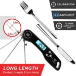 DOQAUS Grillthermometer Fleischthermometer Küchenthermometer Digital Thermometer mit 3s Sofortiges Auslesen, Faltbar Lange Sonde und LCD Bildschirm, Auto ON/Off für Küche, Grill, BBQ, Baby-Ernährung – Bild 2