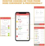 Inkbird Bratenthermometer IBT-2X, Bluetooth 4.0 Grillthermometer Kochthermometer mit Temperaturalarm, Fleischthermometer mit 2 Edelstahl Sondes für Grill, Backen, Braten – Bild 6