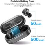 TOZO T12 Drahtlose Bluetooth Kopfhörer mit Touch-Steuerung und kabellos Ladekoffer Digital LED-Display IPX8 wasserdichte Ohrhörer Eingebautes Mikrofon-Headset Deep Bass für Sport – Bild 7