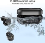 TOZO T12 Drahtlose Bluetooth Kopfhörer mit Touch-Steuerung und kabellos Ladekoffer Digital LED-Display IPX8 wasserdichte Ohrhörer Eingebautes Mikrofon-Headset Deep Bass für Sport – Bild 4