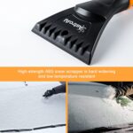 AstroAI 2in1 Auto Reinigungsbürste Eiskratzer Schneebesen Abnehmbarer Eisschaber Blatt-und Blütenstaubsbürste mit Ergonomischem Schaumstoffgriff für PKW, LKW und SUV, Gelb (ABS, PVC Bürste, 68CM) – Bild 4