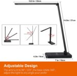 Schreibtischlampe LED Dimmable Desk Lamp 5 Colours and 6 Brightness Levels Eye-Friendly Bedside Lamp 10W QI Kabellosem Laden und USB-Anschluss Smartphones Nachttischlampe Wireless Charger Tischleuchte – Bild 6