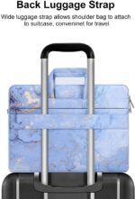 MOSISO Laptop Hülle Schultertasche Kompatibel mit MacBook Air/Pro 13,Pro 14 M1 2021 A2442,13-13,3 Zoll Notebook, Aquarell Marmor Aktentasche mit Trolley Gürtel – Bild 4