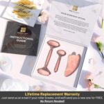 Rosenquarz-Massageroller mit Gua Sha-Schaber, Mini-Augenroller - Jadewalze - Gesichtsmassagegerät 100% Naturstein - Gesichtsset, Dermaroller für Gesicht, Augen, Hals | Ausgleichen, Straffen, Massage – Bild 6