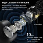 TOZO T12 Drahtlose Bluetooth Kopfhörer mit Touch-Steuerung und kabellos Ladekoffer Digital LED-Display IPX8 wasserdichte Ohrhörer Eingebautes Mikrofon-Headset Deep Bass für Sport – Bild 6