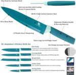 HL zhujiabao Küchenmesser-Sets mit Schneidebrett und Holzblock 8-teiliges Malachitblaues Messerset Professionelles scharfes Kochmesser-Set zum Silieren und Kochen ein Geschenk für Frau und Mann – Bild 5