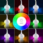 WILIT T3 Schreibtischlampe Kinder, 34 LED Nachttischlampe Touch Dimmbar mit 256 RGB Farblicht, Tischlampe mit Schwanenhals, 3 Helligkeitsstufen für Büro, Lesen, Studieren, 5W Tischleuchte – Bild 3