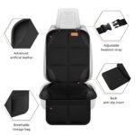 Smart eLf Kindersitzunterlage,2 Stück sitzschoner auto kindersitz Isofix Geeignet, mit dickster Polsterung und rutschfesten Netztaschen für Baby und Haustier – Bild 6