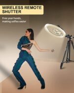 TONOR 12" Grosses Selfie Ringlicht mit Ständer für Handy, LED Kreislicht mit Auslöser Phone Halterung für Zoom TikTok Makeup YouTube Vlog Stream Meeting, kompatibel mit iOS/Android – Bild 4