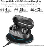 TOZO T12 Drahtlose Bluetooth Kopfhörer mit Touch-Steuerung und kabellos Ladekoffer Digital LED-Display IPX8 wasserdichte Ohrhörer Eingebautes Mikrofon-Headset Deep Bass für Sport – Bild 5
