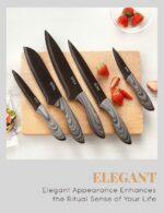 EUNA 5 PCS Küchenmessersets Professionelle scharfe Kochmessersets mit Bezug und Geschenkbox Langlebiges Kochset Set aus Küchenmessern aus Kohlenstoffstahl – Bild 7